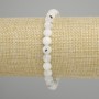 Bracciale in adularia con sfere lisce, diametro 7 mm ±, lunghezza 18 cm ±, elastico