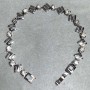 Bracciale con strass in metallo argentato, lunghezza 17 cm ± (9 pezzi)