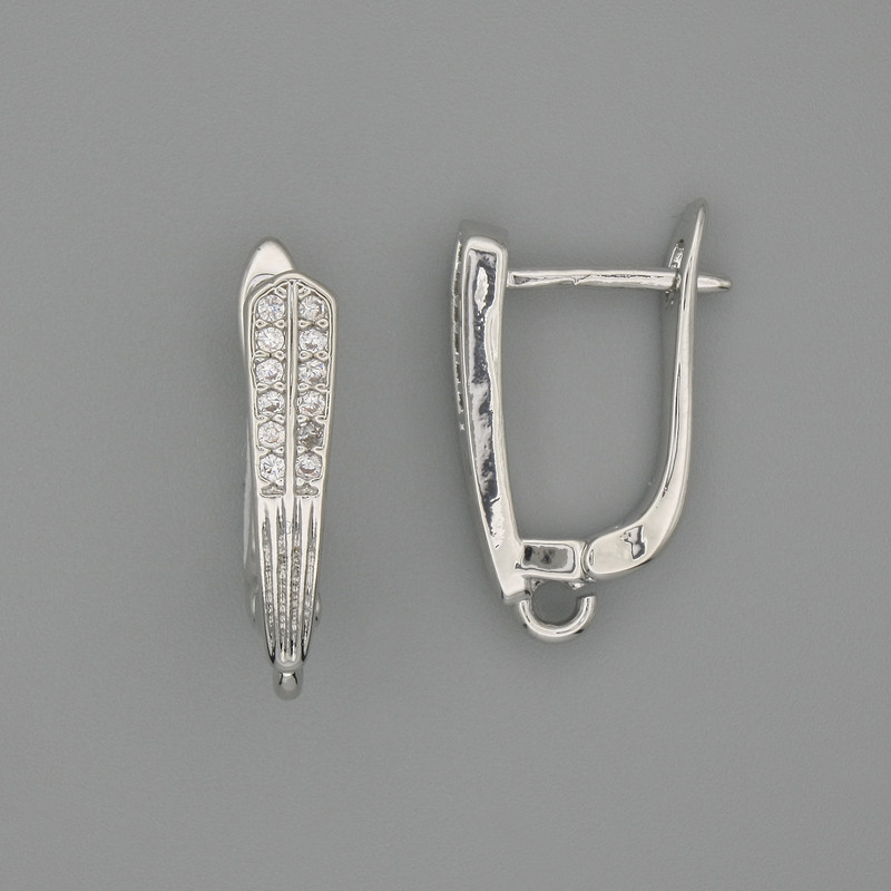 Ganci per orecchini in metallo argentato 18×4 mm - coppia