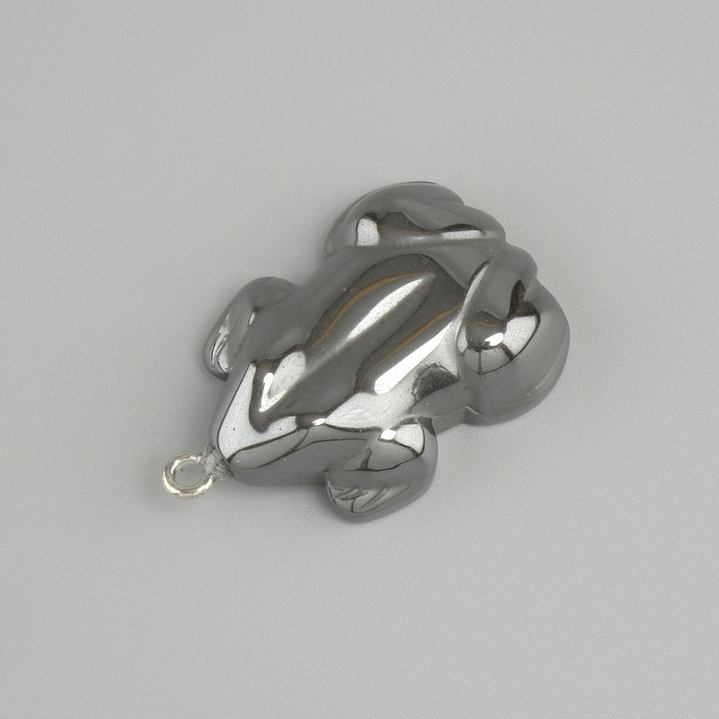 Ciondolo Ematite rana, diametro 32x21mm+