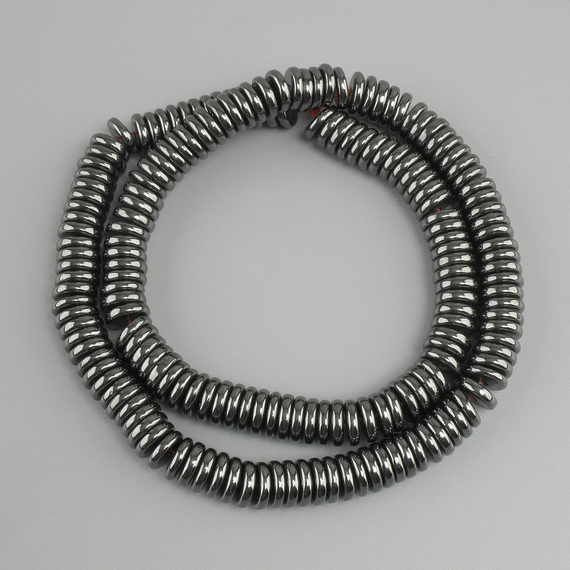 Perline di ematite rondelle, diametro 6×2 mm ±, lunghezza circa 40 cm ±