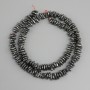 Perline Ematite scaglie, diametro 6,5-9x2-2,5mm+-, lunghezza 40cm+
