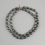 Perline Ematite chicco, diametro 8x5mm+-, lunghezza 40cm+- su filo