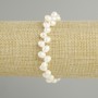 Bracciale con perle d'acqua dolce, diametro 6–7×5 mm, lunghezza 18 cm ± elastico