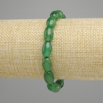 Bracciale Agata a chicco, diametro 12x8mm ca., lunghezza 18cm ca. elastico