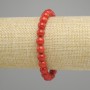 Bracciale Corallo sfera liscia, diametro 7mm ca., lunghezza 18cm ca. elastico