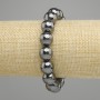 Bracciale Ematite sfera sfaccettata 12mm+-, lunghezza 18cm +- elastico