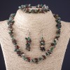 Set «Terzetto» Diaspro assortito pietra naturale «granellino di pietra» collana+orecchini+bracciale
