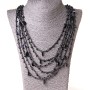 Collana a ragnatela nera con pendenti ovali, lunghezza 70 cm