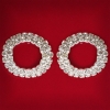 (25 mm) Orecchini da donna bianchi con strass, metallo chiaro, da matrimonio, serali, a perno, cerchi tondi di medie dimensioni