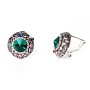 Orecchini a cerchio arcobaleno da 2 cm con strass e cristallo verde