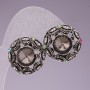 Orecchini a cerchio da 2 cm con strass e cristallo grigio