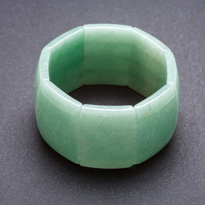 Bracciale Elite Nefrite su elastico, maglia rettangolare 4x2, 8 cm