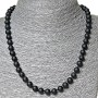 Collana in schungite artificiale, perle da 8 mm, lunghezza 50 cm