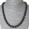 Collana in shungite sintetica, diametro 10 mm, lunghezza 50 cm