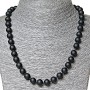 Collana in shungite sintetica, diametro 10 mm, lunghezza 50 cm