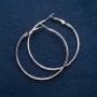 Orecchini a cerchio, diametro di 5 cm, argento