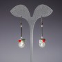 Orecchini lunghi Perle con cristallo ceco colorato, lunghezza 6 cm
