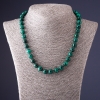 Collana in malachite pressata, diametro 10 mm, lunghezza 45 cm