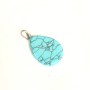 Pendente a goccia in turchese verde pressato 2,5×1,8 cm