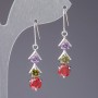 Orecchini con cristalli colorati «Semaforo», lunghezza 4 cm