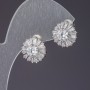 Orecchini con cristalli bianchi, lunghezza 1,2 cm