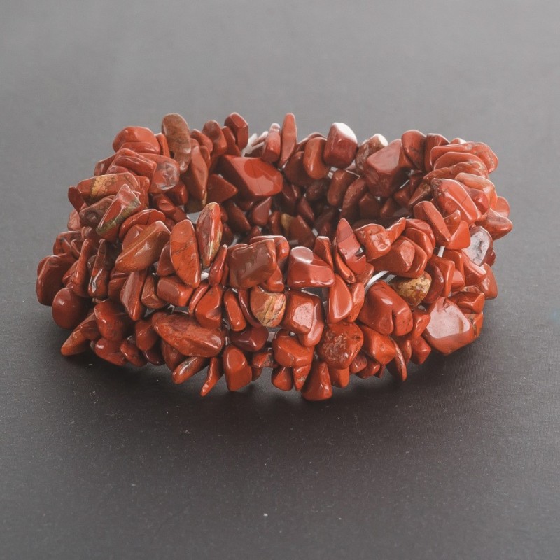 Bracciale diaspro rosso «granulo di pietra» su elastico
