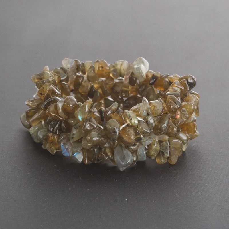 Bracciale in labradorite «granuli di pietra» su elastico
