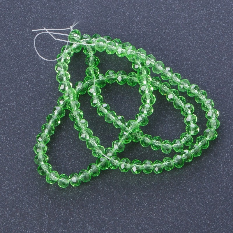 Perline di cristallo boemo verde 6 mm