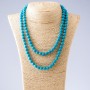 Collana lunga in turchese pressato, pallina azzurra, lunghezza 116 cm, diametro 8 mm (+-)