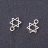 Pendente Stella di Davide piccola, colore metallo «argento», 13×9 mm, confezione 20 g ± 45 pezzi