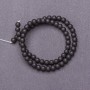 Perline di schungite, palline lisce su filo (artificiali), diametro 6 mm, lunghezza 37 cm