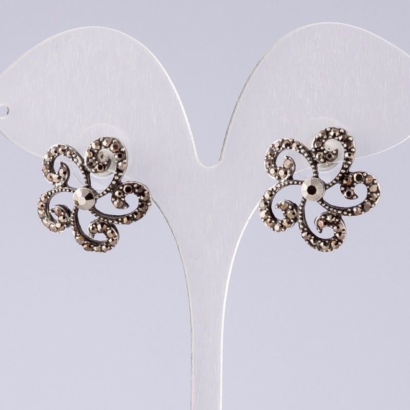 Orecchini con argento a goccia, diametro 2 cm