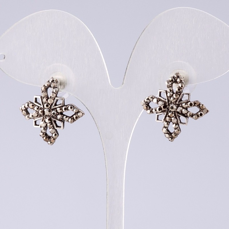 Orecchini con argento a gocce, diametro 2 cm