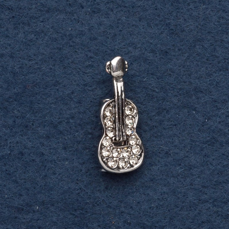 Spilla Violino 2,5×1 cm metallo grigio