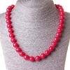 Collana rossa in corallo pressato, palline da 10 mm, lunghezza 45 cm