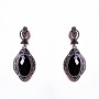 Orecchini ovale traforati con Cristallo nero (40 × 20 mm)