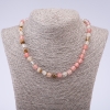 Collana in pietra naturale Calcedonio, diametro 8 mm, lunghezza 45 cm