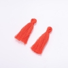 Base per lavori artigianali: Pennello mini in cotone arancione, lunghezza 3 cm, diametro 4 mm, coppia