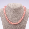 Collana in calcedonio naturale, sfere lisce, diametro 10 mm, lunghezza 45 cm