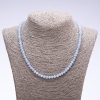 Collana con acquamarina sfaccettata a rondelle, diametro 6x4 mm, lunghezza 50 cm (pezzo singolo)