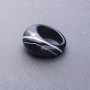 Anello con agata naturale bianco-nero, misura 19 mm