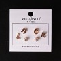 ( 5 mm ) Orecchini a perno con palline a forma di lettera LUCK e strass dorato