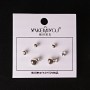 (5 mm) Orecchini a forma di sacchetti di denaro con perle e strass Silver