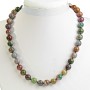 Collana di jasper multicolore da 12 mm, lunghezza 47 cm