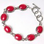 Bracciale in corallo ovale con chiusura a toggle (In saldo)