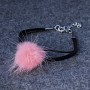 Braccialetto rosa in pelliccia naturale