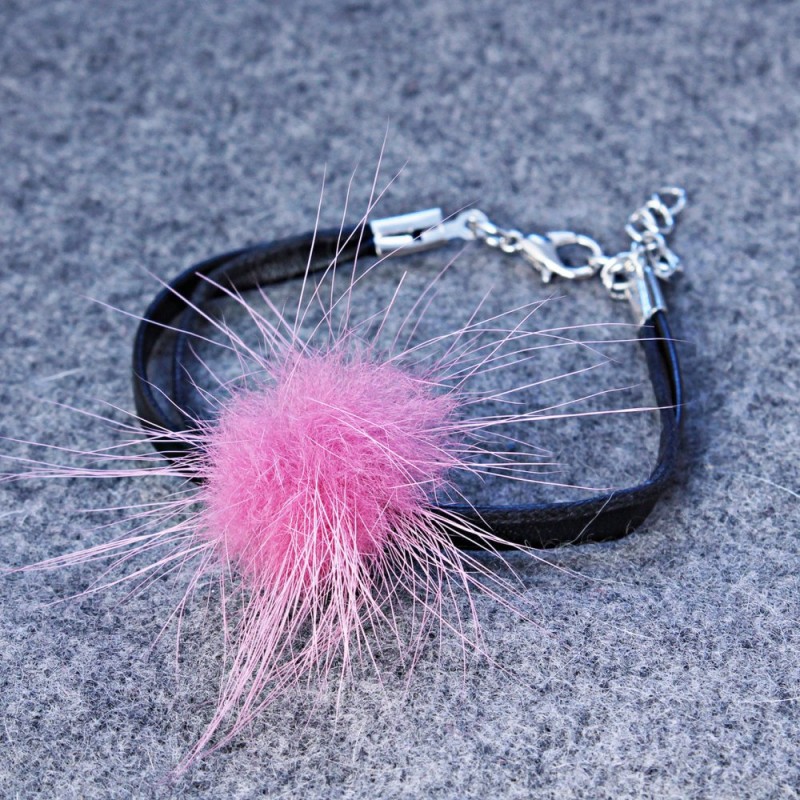 Bracciale viola in pelo naturale