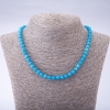 Collana in pietra naturale tonalizzata «Acquamarina» (artificiale) con sfere sfaccettate, diametro 6 mm, lunghezza 45 cm