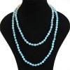 Collana lunga in pietra lunare, palline lisce, diametro 8 mm, lunghezza 118 cm
